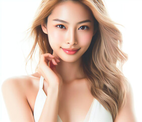 Fototapeta premium 白い水着の美女 