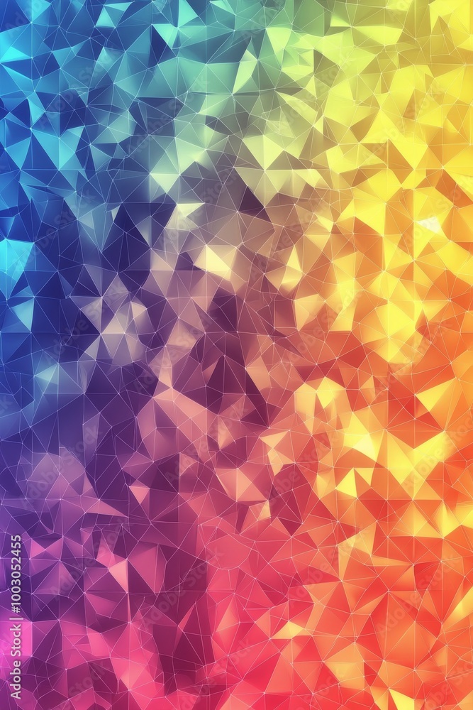 Poster colorful abstract geometric patterns create a vibrant visual experience in digital art