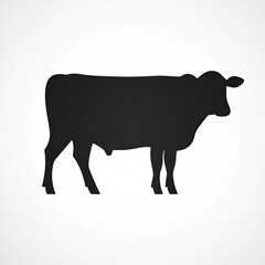 Veal Silhouette, Illustration Isolated On White Background