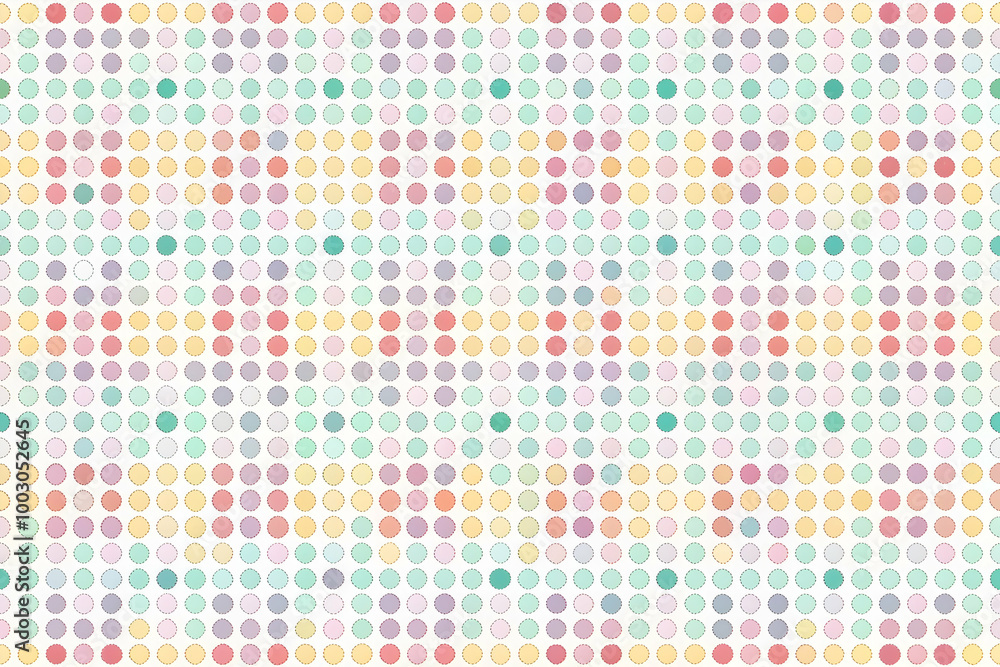 Aufkleber pastel polka dot pattern: a cheerful and vibrant seamless texture featuring an array of pastel-color