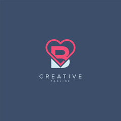 Abstract Heart Logo Design. Initial B Letter Concept. © TMkhan