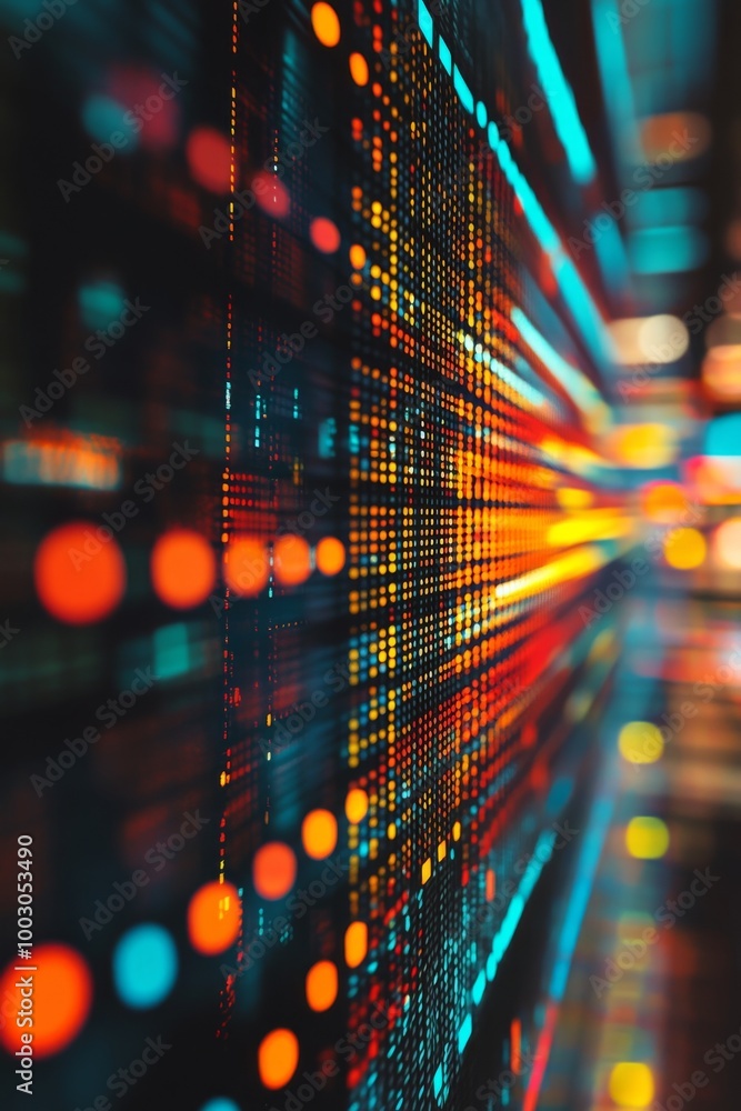 Aufkleber colorful abstract light patterns create a stunning visual effect in a digital space at night