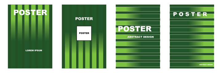 set of of 70s color gradient poster background vector design. bunch of gree retro wall decoration, groovy,funky geometric shape. Vintage wall art for interior, ad,feed banner, cover, poster