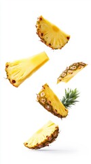 Naklejka premium Floating Pineapple Slices – Generative AI