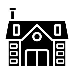 Bungalow Glyph Icon Design