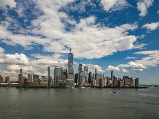 Fototapeta premium NYC, Drone view of the skyline of New York City.