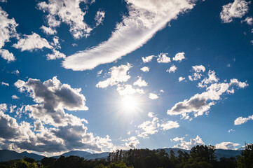 秋の太陽と空模様