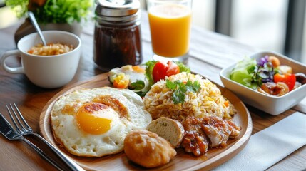 American breakfast, Thai fried rice