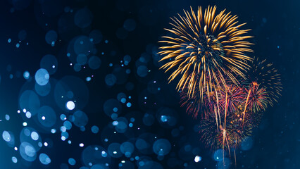 Fireworks with Abstract bokeh background