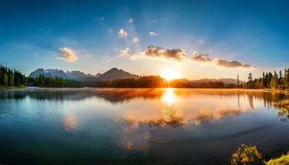 Fototapeta premium sunrise over lake