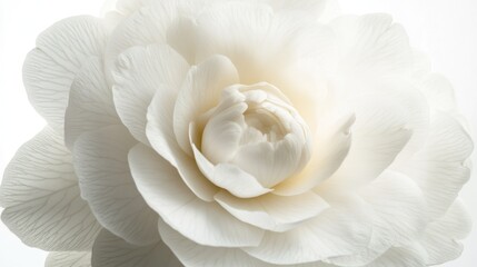 A close-up of a delicate white flower with intricate petal details.