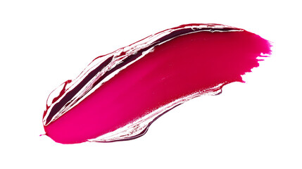 Dark Pink liquid lipstick smear isolated on white background