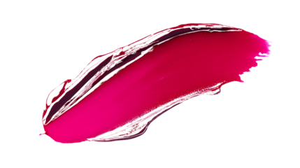Dark Pink liquid lipstick smear isolated on white background