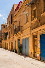 Street view in Senglea, one of the Three Cities near Valletta, known as Il-Cottonera, Malta