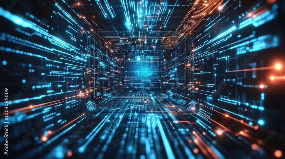 Poster it technology background that portrays the resilience of digital systems in the face of challenges a
