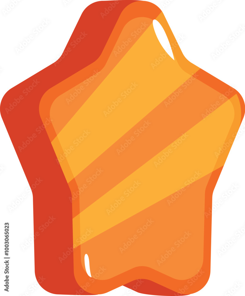 Poster cartoon star with a shiny, reflective surface is casting a warm glow, perfect for adding a touch of 
