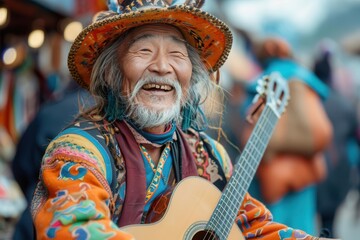 Street performer entertaining crowds