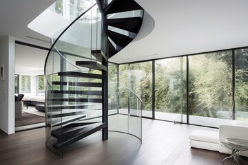 modern minimalistic spiral staircase