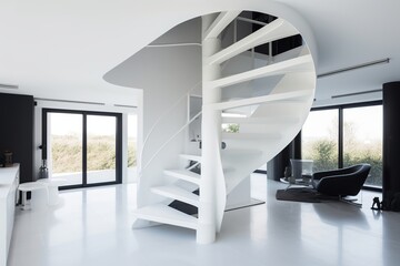modern minimalistic spiral staircase