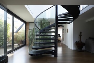 modern minimalistic spiral staircase