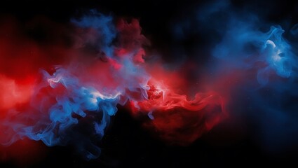 Fototapeta premium Abstract red and blue background with smoke. Generative Ai.