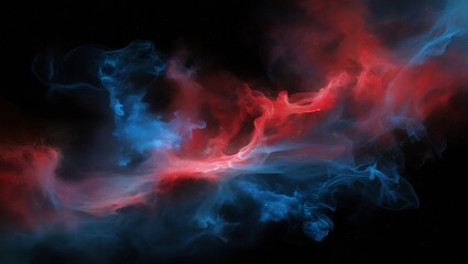 Abstract red and blue background with smoke. Generative Ai.
