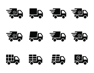 Unique Delivery Truck Icons.Shipping icon collection. Vector