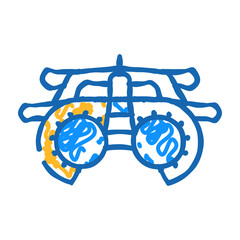 trial frame ophthalmology doodle icon sketch vector. trial frame ophthalmology sign. isolated symbol illustration