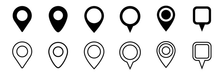 Location icon set. Location pin icon