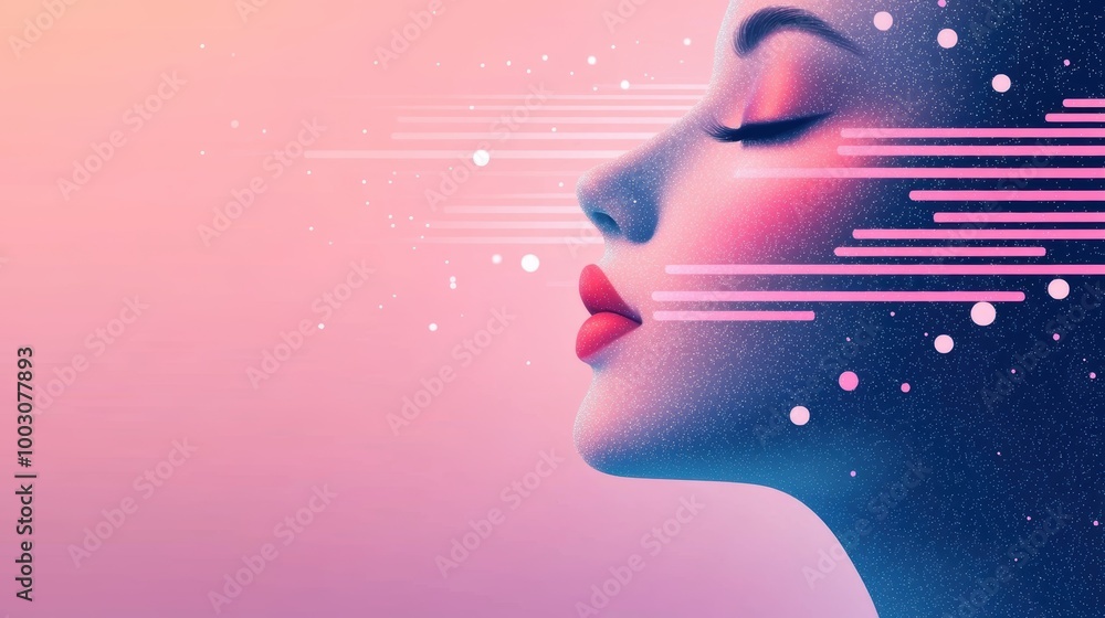 Poster a stylized illustration of a customer voice being transformed into data points, processed by an ai s