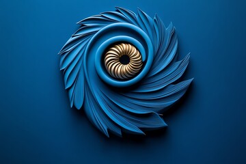 Obraz premium Simple depiction of the cochlea, with minimalist curves representing the spiral structure of the inner ear