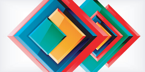 Colorful squares with reflections abstract background design. Vector Illustration For Wallpaper, Banner, Background, Card, Book Illustration, landing page