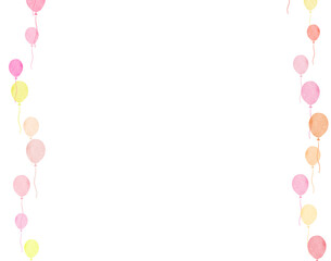 Adorable background with colorful watercolor balloons