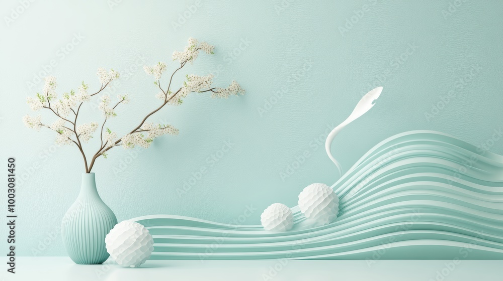 Poster a minimalist abstract composition of geometric shapes and flowing lines, representing the constant f