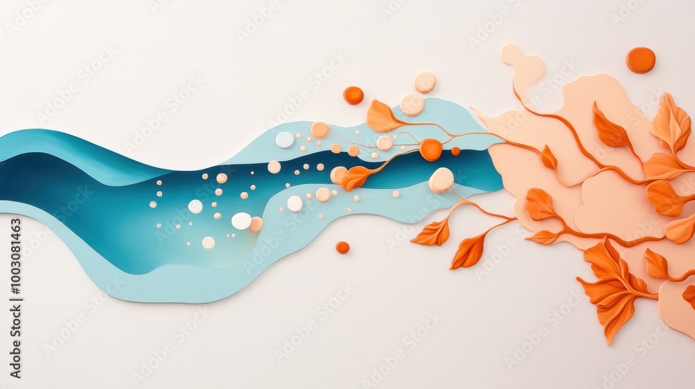 Poster a dynamic and energetic abstract painting capturing the unpredictable and ever changing nature of wa