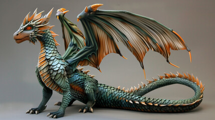 Fantasy Dragon with Spreading Wings