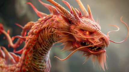 Fiery Fantasy Dragon in a Lush Forest