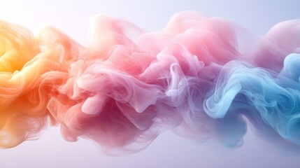 Fototapeta premium Colorful swirling clouds of smoke in pastel