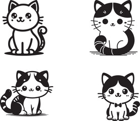 Cat silhouette vector Illustrator Artwork