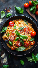 Bowl of Pasta with Tomatoes and Herbs