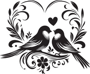 Love bird silhouette vector illustration