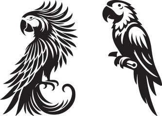Parrot bird silhouette vector illustration 