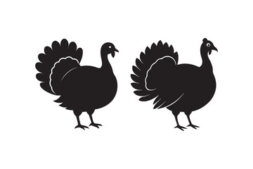 Turkey Silhouette Vector Illustration Printable Clipart for Apparel