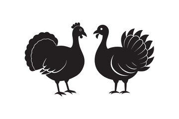 Turkey Silhouette Vector Illustration Printable Clipart for Apparel