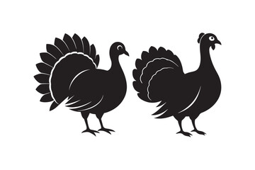 Turkey Silhouette Vector Illustration Printable Clipart for Apparel