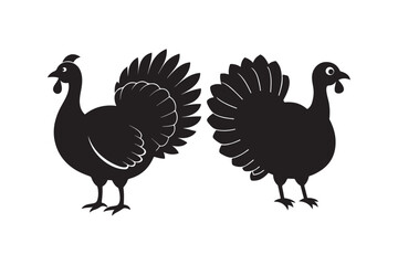 Turkey Silhouette Vector Illustration Printable Clipart for Apparel