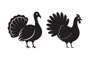 Turkey Silhouette Vector Illustration Printable Clipart for Apparel