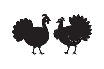 Turkey Silhouette Vector Illustration Printable Clipart for Apparel