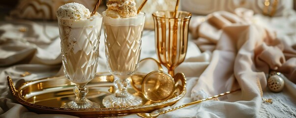 Classic Vanilla Indulgence: Silky Vanilla Bean Ice Cream Blended with Creamy Milk, Topped with Whipped Cream, a Cherry, and a Touch of Chocolate Sauce for Timeless Perfection!"

