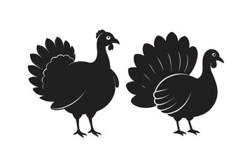 Turkey Silhouette Vector Illustration Printable Clipart for Apparel